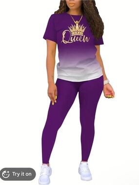 Women’s Purple 2~Piece Pant Set
